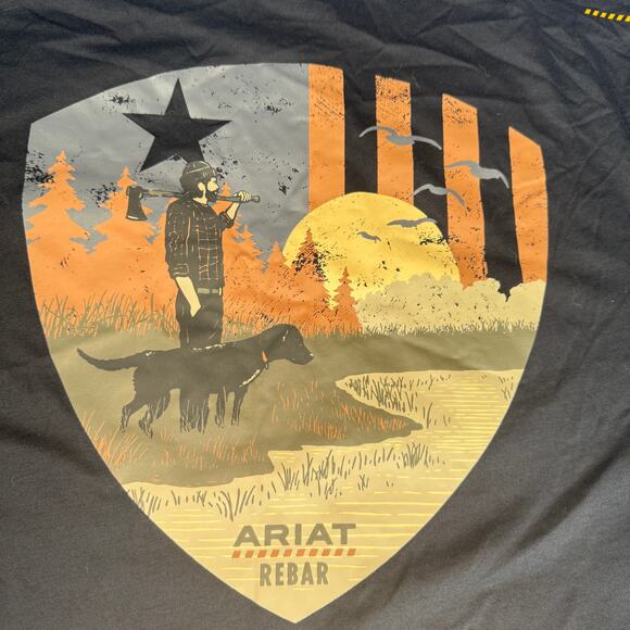 Ariat Rebar Men's sz Medium Black Short Sleeve Workman Working Dog Shirt NWT - Picture 3 of 12